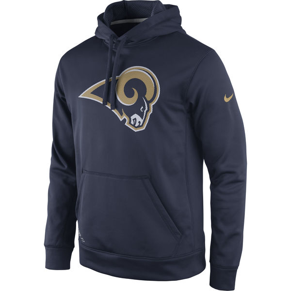 Men Los Angeles Rams Nike Practice Performance Pullover Hoodie Navy->los angeles rams->NFL Jersey